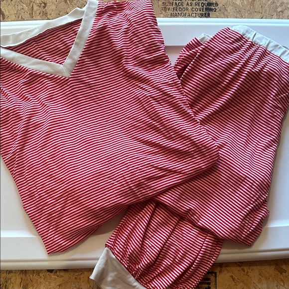 Amazon Other - Amazon Red and White Striped Women's Pajama Set
